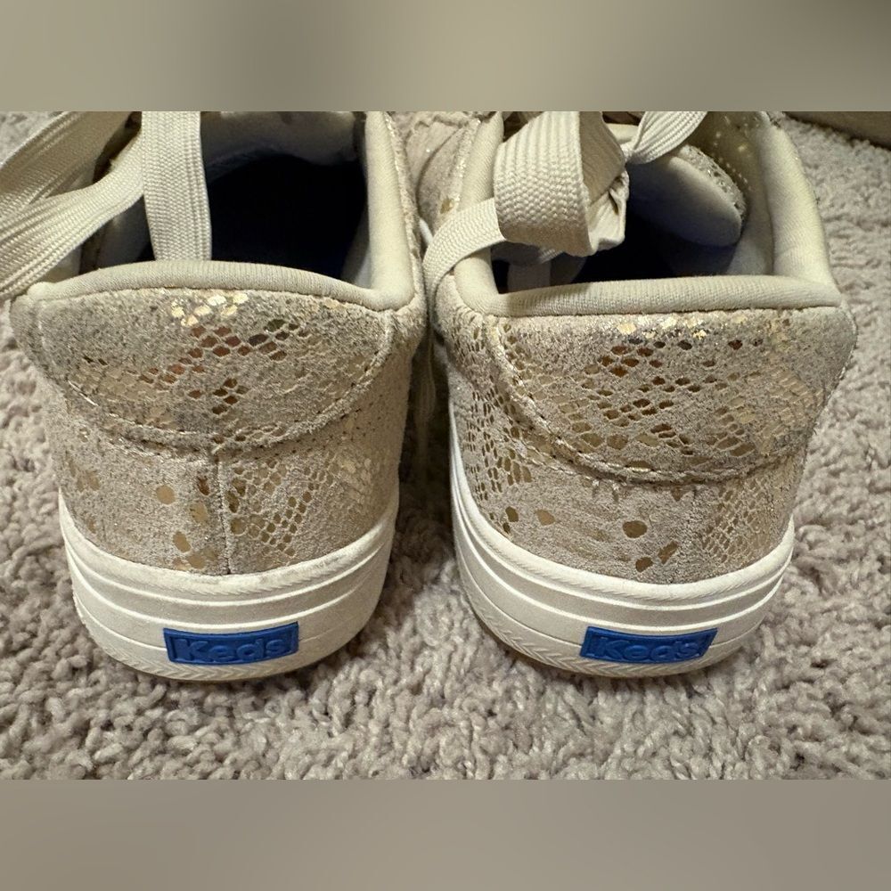 Keds Park Gold Metallic Suede Lace Up Sneakers - Picture 4 of 10